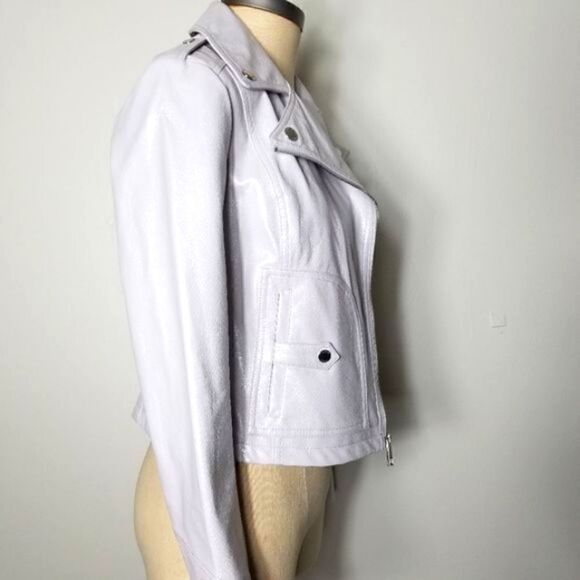 Guess L Faux Leather Snake Embossed Moto J… - Picture 9 of 12